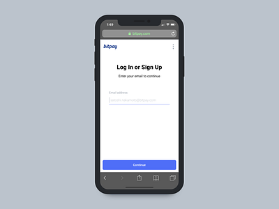 BitPay Personal Account Onboarding - Mobile 2fa account bitcoin blockchain branding crypto debit card forms login mobile onboarding payments product design sign up ux