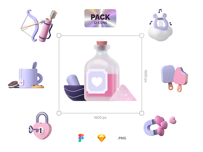 Valentine’s Day: Freebies collection 10 clouds 3d c4d figma freebies icons illustration pack produkt design sketch