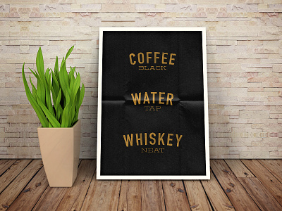 Coffe Water & Whiskey coffee poster typography water whiskey