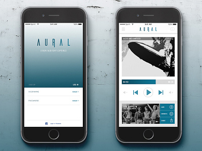 Aural audio mobile ui