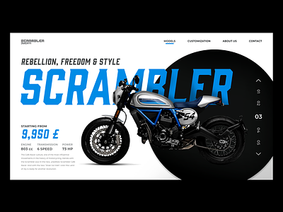 Ducati Scrambler Screen typography ui ux web