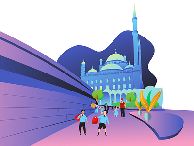 Mohamed Ali Mosque Illustration abstract ai architecture art art direction artist artwork cartoon design design designer drawing illustration vector vector art vectorart vexel vexel art vexelart