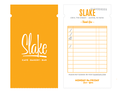 Slake Café business cards [WIP] arrow austin business card design paper system rebrand slake café type visual identity