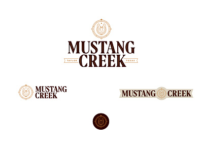 Mustang Creek Country Club logo 2 of 3… badge branding compass country club horseshoe logo monogram seal serif star texas typography