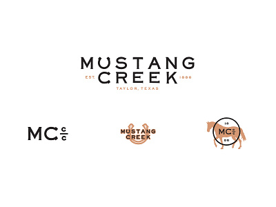 Mustang Creek Country Club logo 3 of 3… badge brand branding country club glyphic serif horse horseshoe logo texas