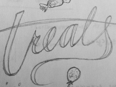 Treats hand lettering script type