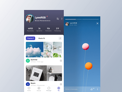 MiaoQu Personal/Snapshot app community design flat icon lynnrgb mobile personal snapshot type typography ui ux 设计