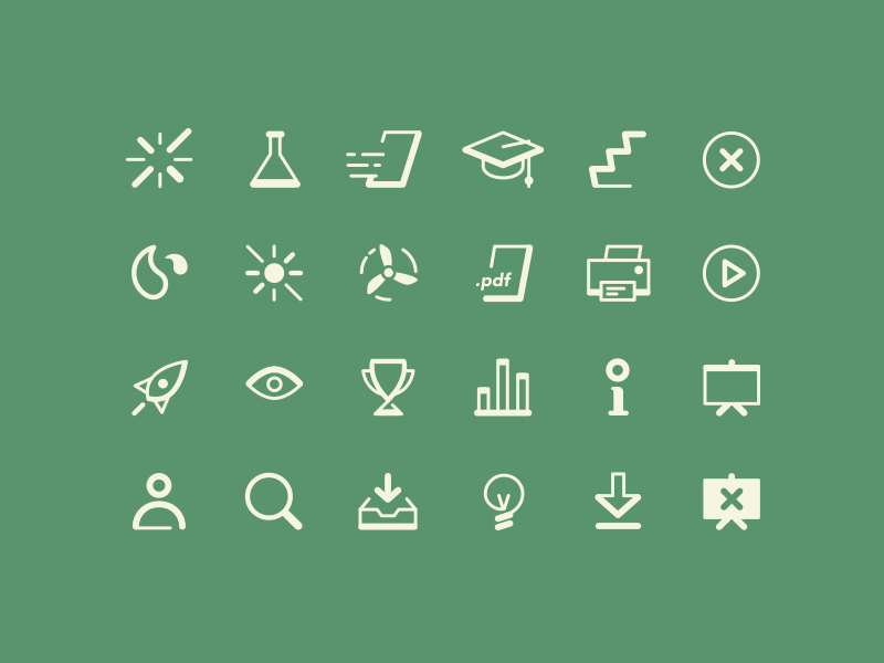 Icons clean climate custom environment flat gif green grid icons illustration learning school