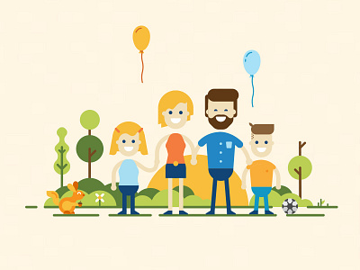 Telenor Characters - Family character family illustration summer telenor