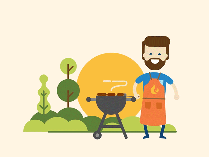 Telenor Characters - Summer bbq character grill illustration summer telenor