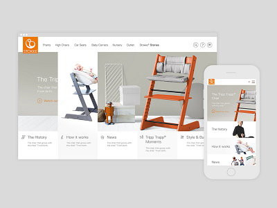 Stokke Website - Tripp Trapp Chair chair furniture layout norwegian product page stokke webdesign website