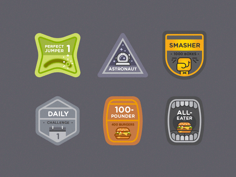 Badges - McDonalds McAttack Game badges game icons illustration mcd mcdonalds