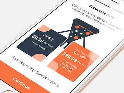 Caviar App - Subscription Plan design mobile mockup sketch