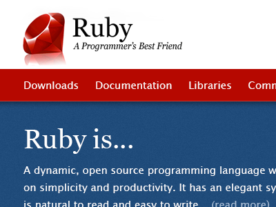 New Ruby (Study) header home nav open source ruby webdesign