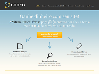 Coora Homepage call to action homepage interface ui web design