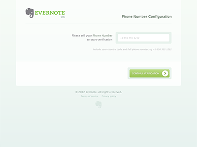 Evernote SMS