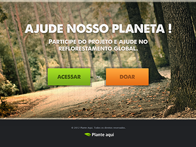 Plante Aqui form homepage interface ui web app web design