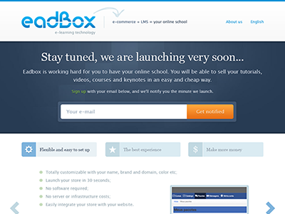 Eadbox Landing Page e learning form interface landing page ui web app web design