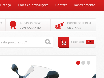 Red and Grey cart ecommerce header search ui web design