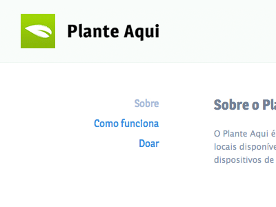 New Plante Aqui link plant tree ui web app web design