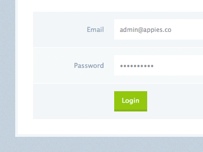 Appies Login app form login ui web app web design