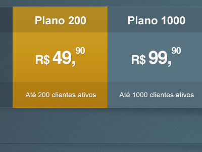 Cliente Amigão app plans prices ui web app web design