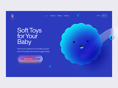 Abstract stylish bubbles. Soft Toys for Your Baby abstract clean design glassy graphic graphics soft ui ux web webdesign website