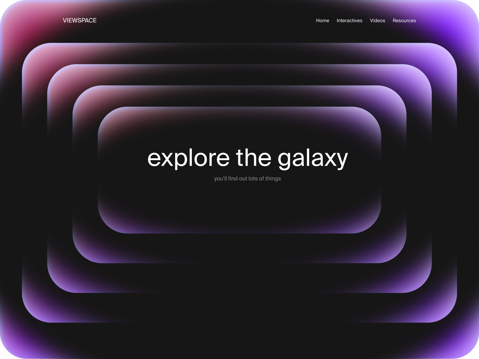 ViewSapce - Explore the Galaxy star moon dive diving deep loop space viewspace galaxy explore webdesign website graphics web clean graphic abstract ux ui design