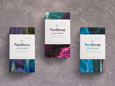 Boxes for The Northway Glass Company boxes branding glass labels northway print design stained glass