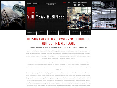 Homepage Design for Personal Injury Attorney