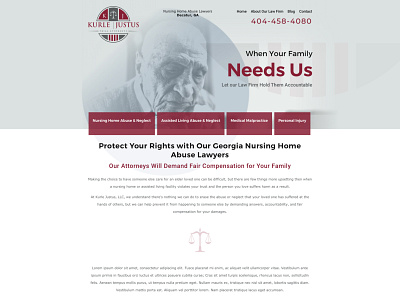 Homepage Concept for Nursing Home Abuse Attorney design graphic design identity lawyer legal typography ui ux web design