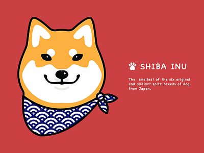 Shiba Inu cartoon cute dog flat icon illustration japan japanese logo pet shiba inu