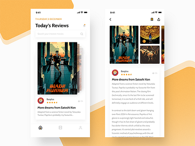 Movie Reviews App | Homepage app card ios11 iphonex mobile movie ui