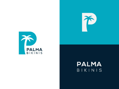 PALMA BIKINIS LOGO apparel bikinis brand identity branding design identity logo logo design logos mark palm tree swim wear