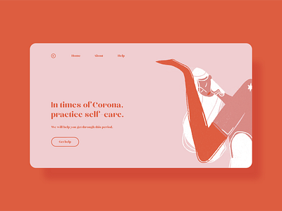 Practice self-care covid19 orange pink self care web web design webdesign