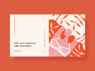 Self care routine quarantine composition conceptual figure floral floral background girl poster poster a day poster art poster design print print design woman