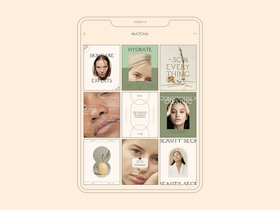 Matcha Skincare Instagram Template 2 branding green instagram template matcha matcha instagram template matcha skincare neutral organic skincare