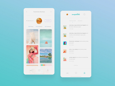 Profile + Notifications Screen | Snapslide app design mobile app ui ui design uiux ux ux design