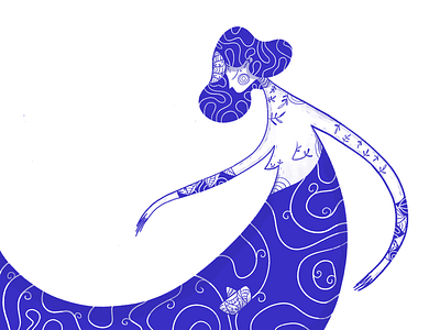Sailing the 7 Seas art blue boat character design digital art digital illustration girl graphic design illustration lineart ui design web