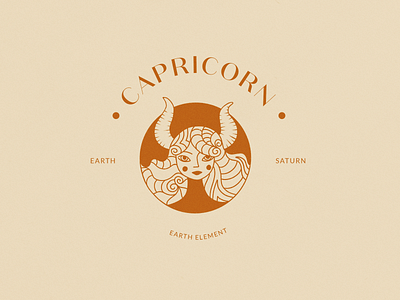 Capricorn Logo Stamp Horoscope