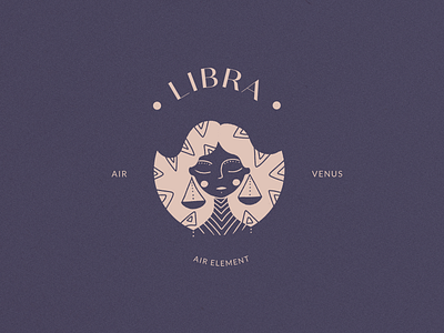 Libra Logo Stamp Horoscope Icon