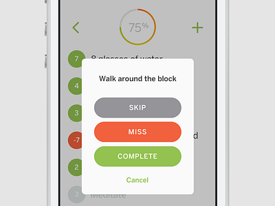 Skip/Miss/Completion Rate app goals habit habit list ios ios7 iphone list