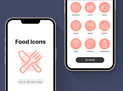 Food Icons — Pixi Line food icon icon set icons illustration line pixi ui vector