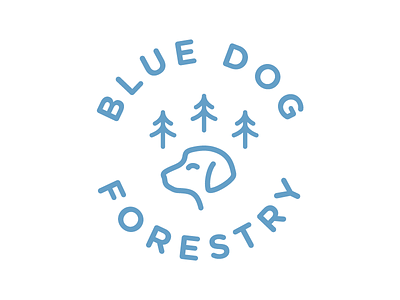 Blue Dog Logo blue blue dog forestry dog identity logo mark