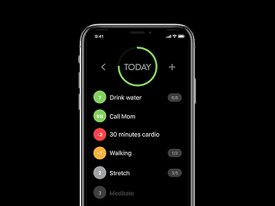 Habit List dark mode