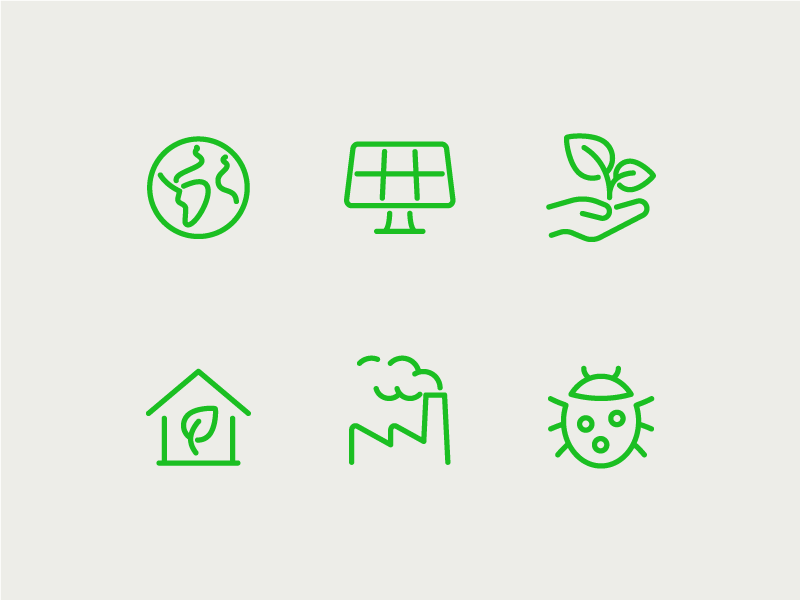 Environment icons earth environment green icon set icons illustration solar vector