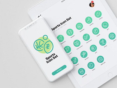 Sports Icons app design icon icon set icons ipad iphone line sports ui