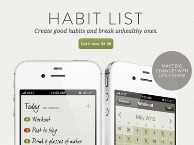 Habit LIst website launch app design finally! habit icon icons ios iphone iphone app phone ui web website