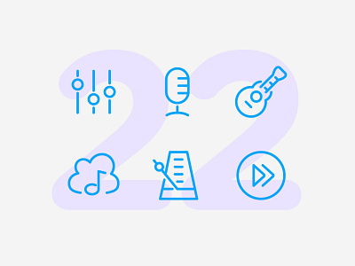 Day 22 audio icon icon set icons illustration interface line music sound ui vector