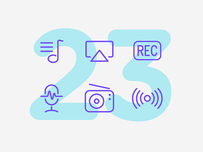 Day 23 audio icon icon set icons illustration interface line music podcast sound ui vector